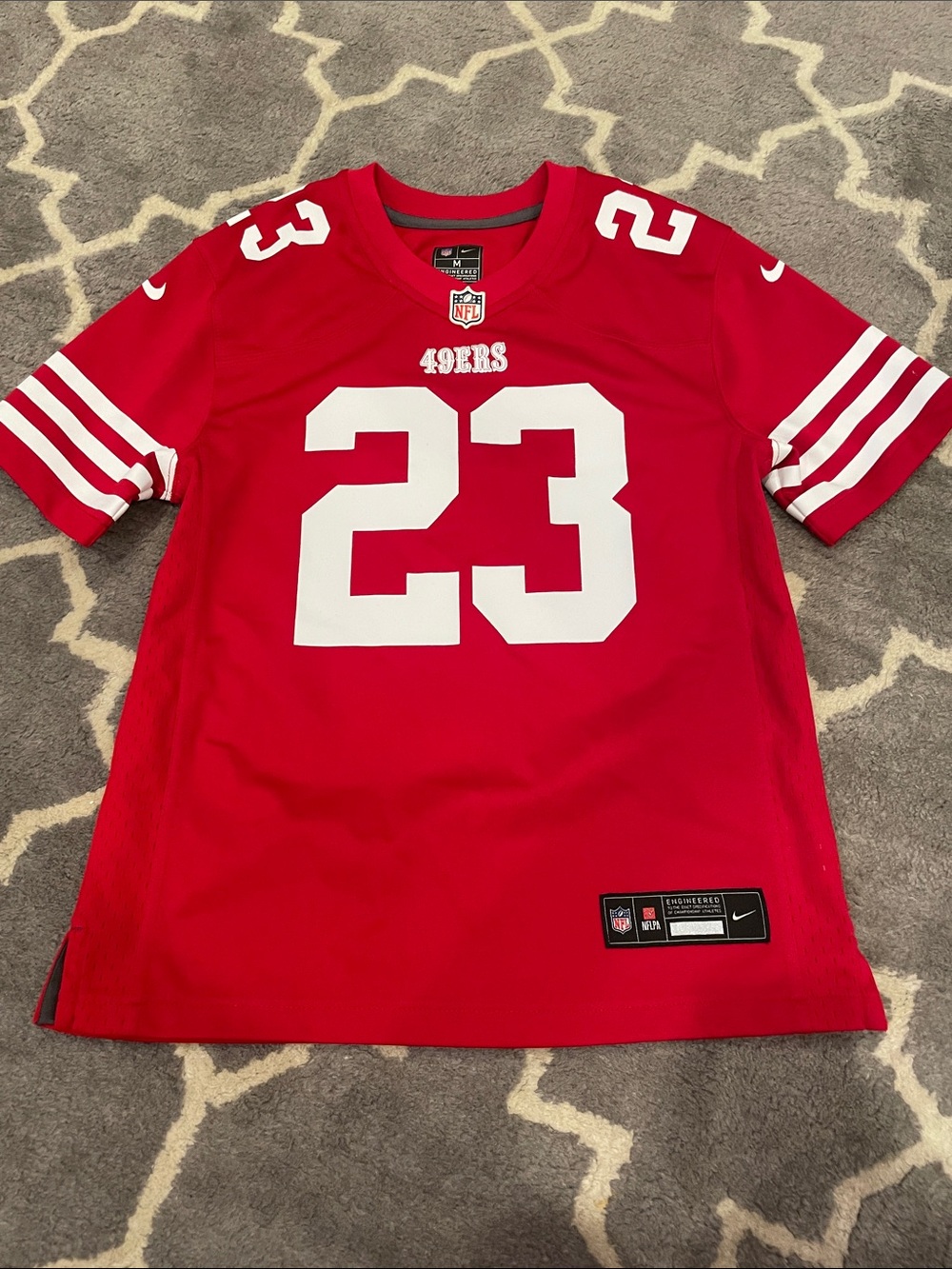 Nike Youth 49ers #23 Red Football Jersey with White Accents